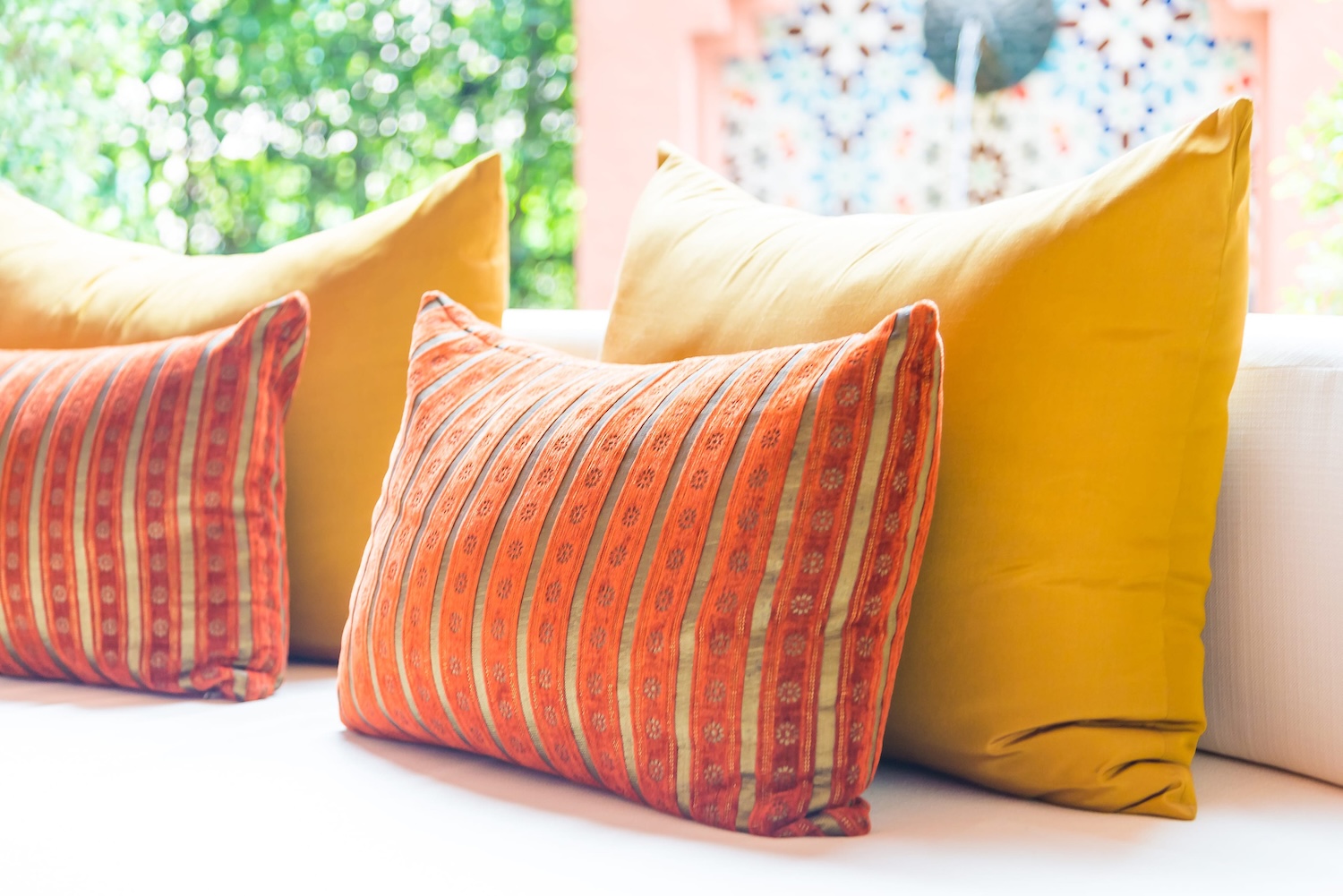 Sofa pillow decoration in living room